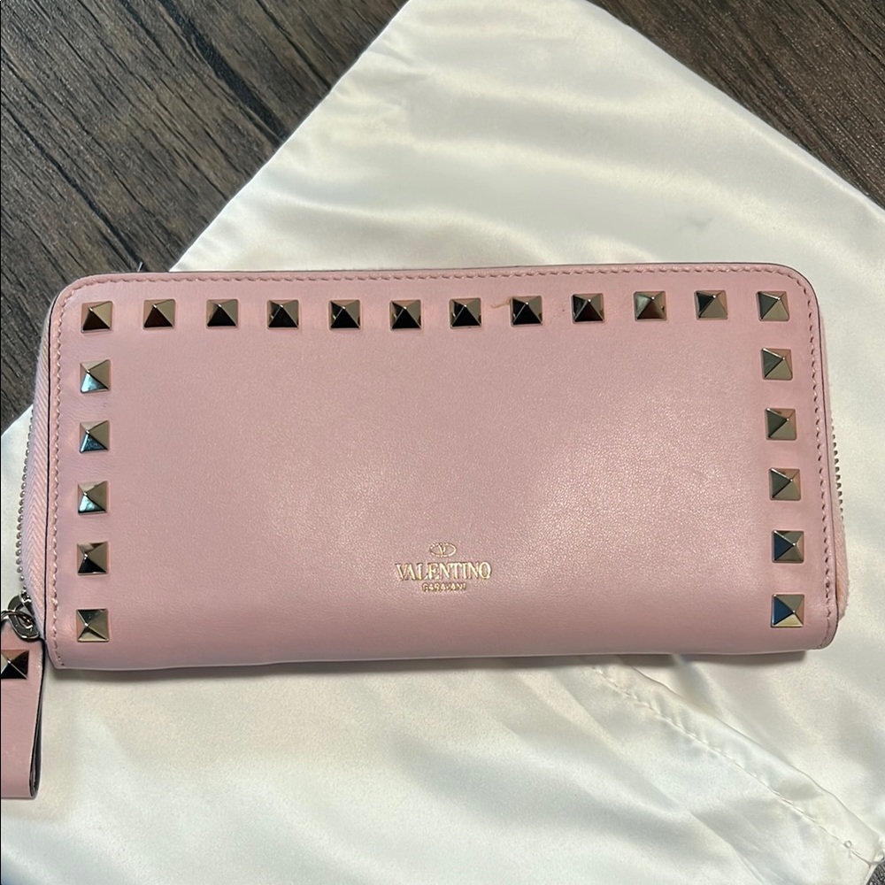 Valentino Pink Studded Women's Wallet